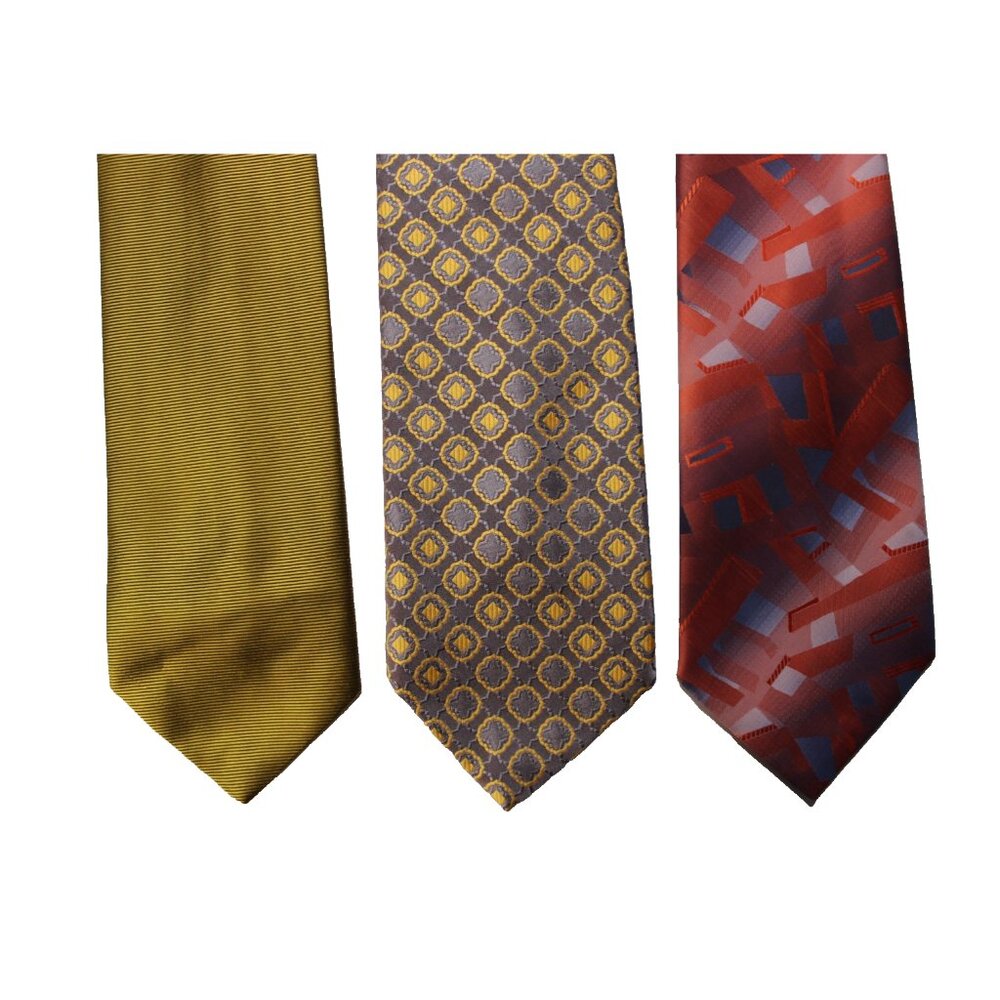 Lot of 3 Wembley Mens Retro Classic Ties Vintage Old School Neckties Polyester